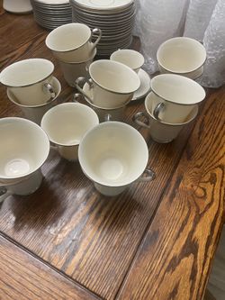 Lenox Moonspun China and Unknown Stemware