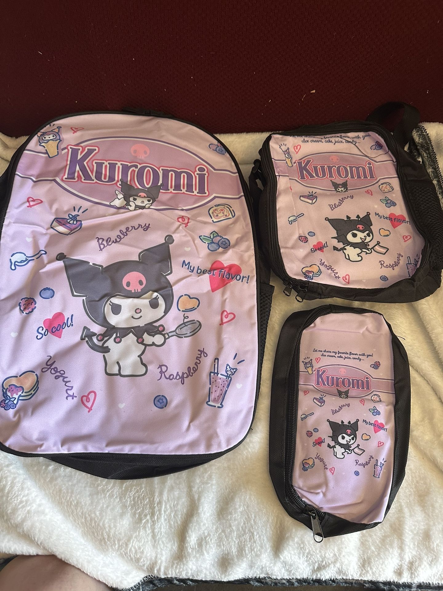New Kuromi, backpack lunchbox and pencil case