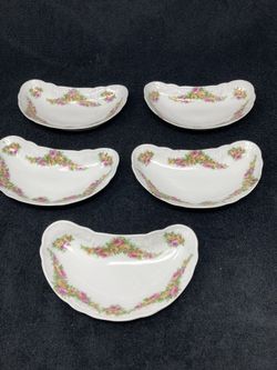 Fine China Floral Pattern Bone Dishes 