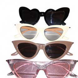 4 Pairs of Fun Cat-Eye Sunglasses 😎🖤