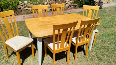 Dining table 6 chairs solid wood kitchen table set
