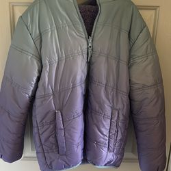 Girl’s reversible jacket puffy/ fuzzy