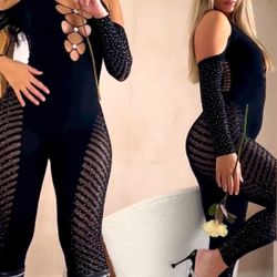 NEW NEVER WORN Black Bad Society Club Jumpsuit