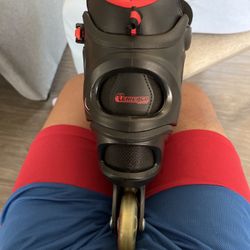 In-Line Roller Skates, Red And Black