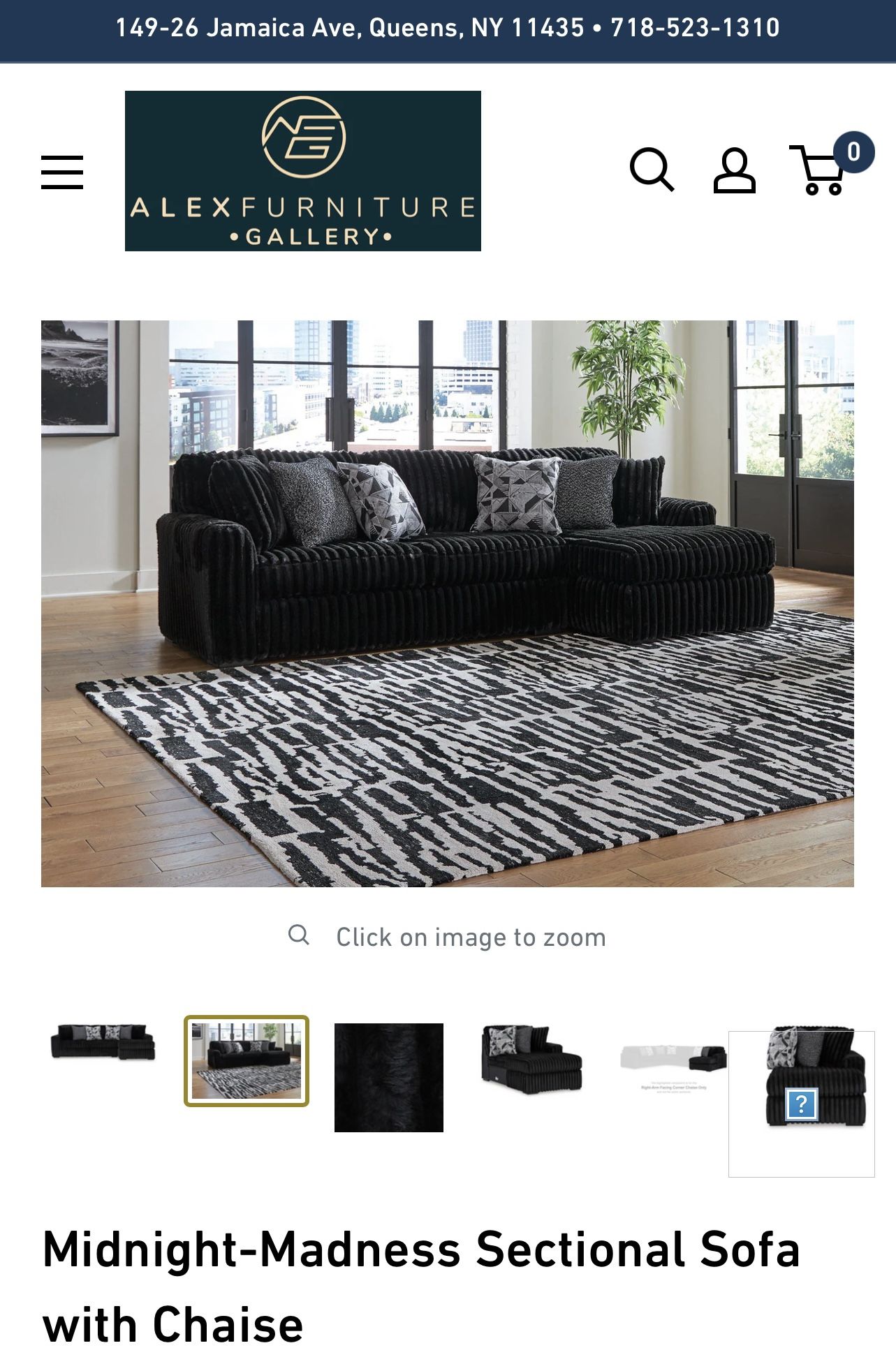 Midnight-Madness Sectional Sofa with Chaise By Ashley Furniture
