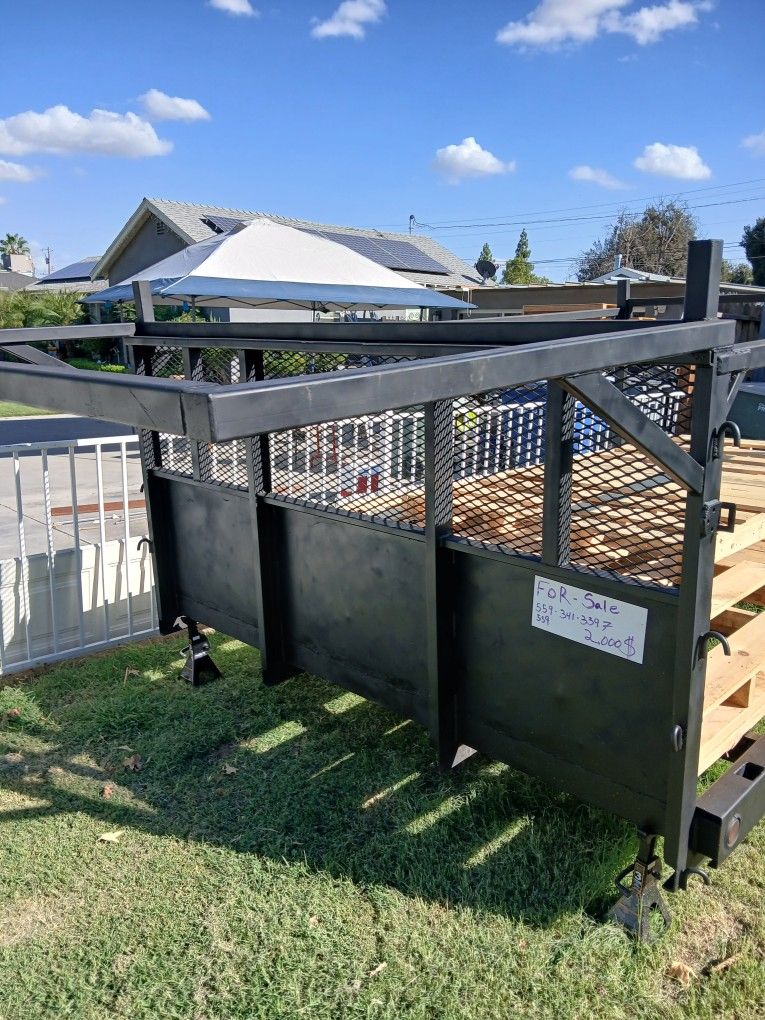 FlatBed 12×8 Feet Of Bed 16feet In Total Including Rack Rienfoced Steel 1/3 Inch All The Way Around