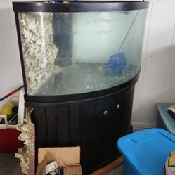 Corner Bow Front Salt Water Fish Aquarium 