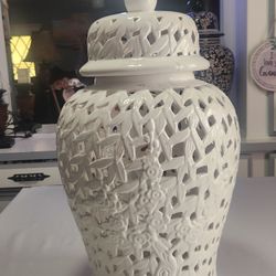 24" Ceramic Cut Out  Temple Jar