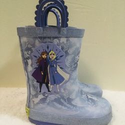 Western Chief Disney Frozen Anna and Elsa toddler girls size 7/8 rain boots - gently used 