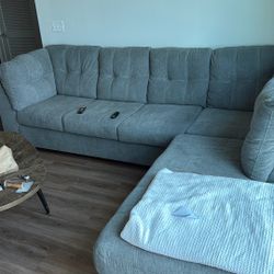 Sectional Grey Couch Like New 