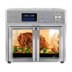 Kalorik MAXX Air Fryer Oven, 26 Quart 10-in-1 Countertop Toaster Oven & Air Fryer Combo - Fry, Bake, Roast, Rotisserie, & More, Large Glass French Doo