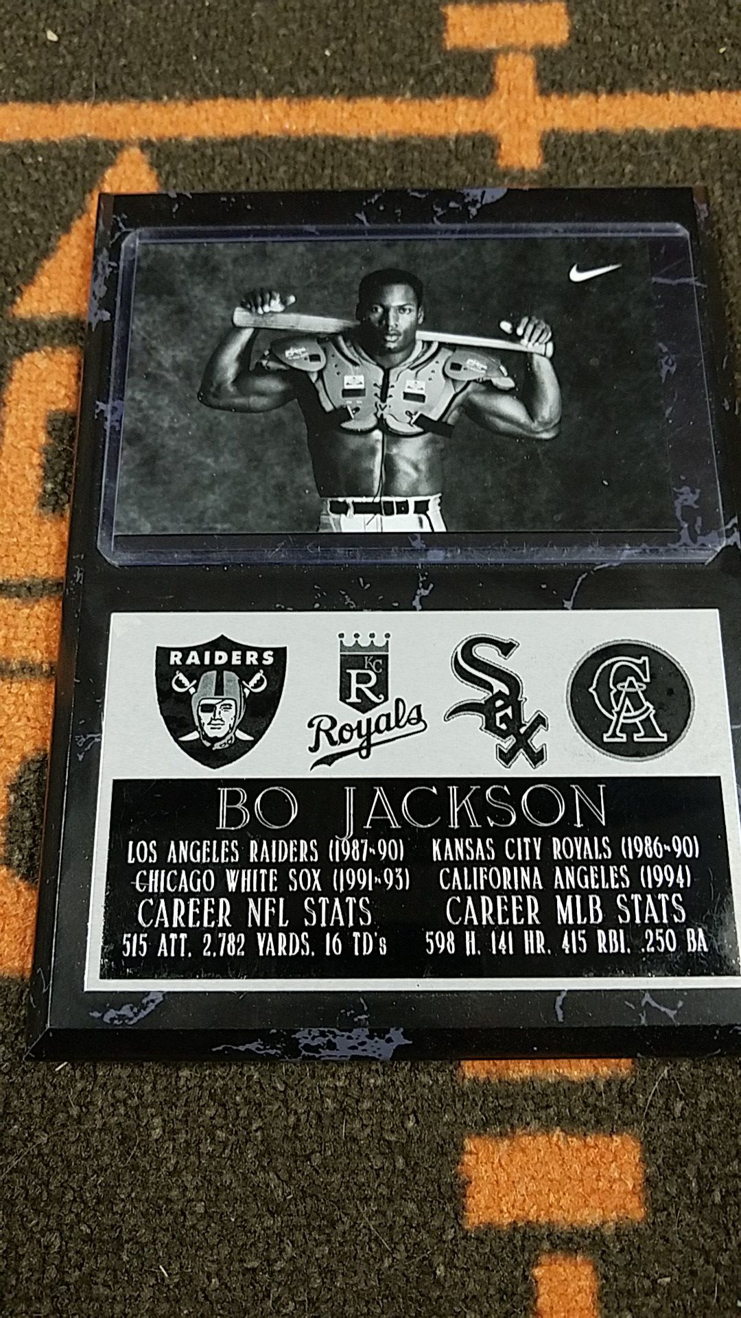Bo jackson plaque