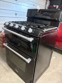 Samsung double gas slide in range oven. Black