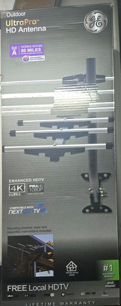 NEW GE UltraPro Outdoor Yagi HD Antenna 33685 Long Range 80-Mile 4K 1080p NIB