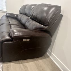 Aleena Leather Power Reclining Sofa with Power Headrest