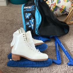 Ice Skates , Guards, Soakers And Bag