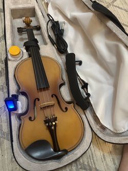 4/4 Electric Acoustic Violin with New Bow, Digital Tuner, Shoulder Rest, Cable $160 Firm