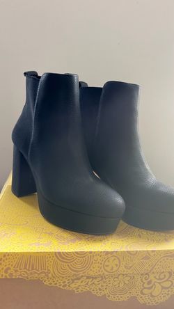 Black Platform Block Heel Ankle Boots