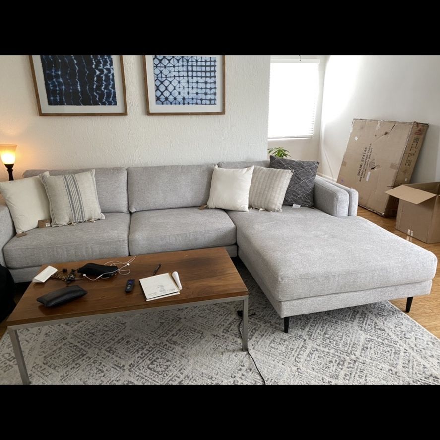 Aquarius ii light grey sectional deals