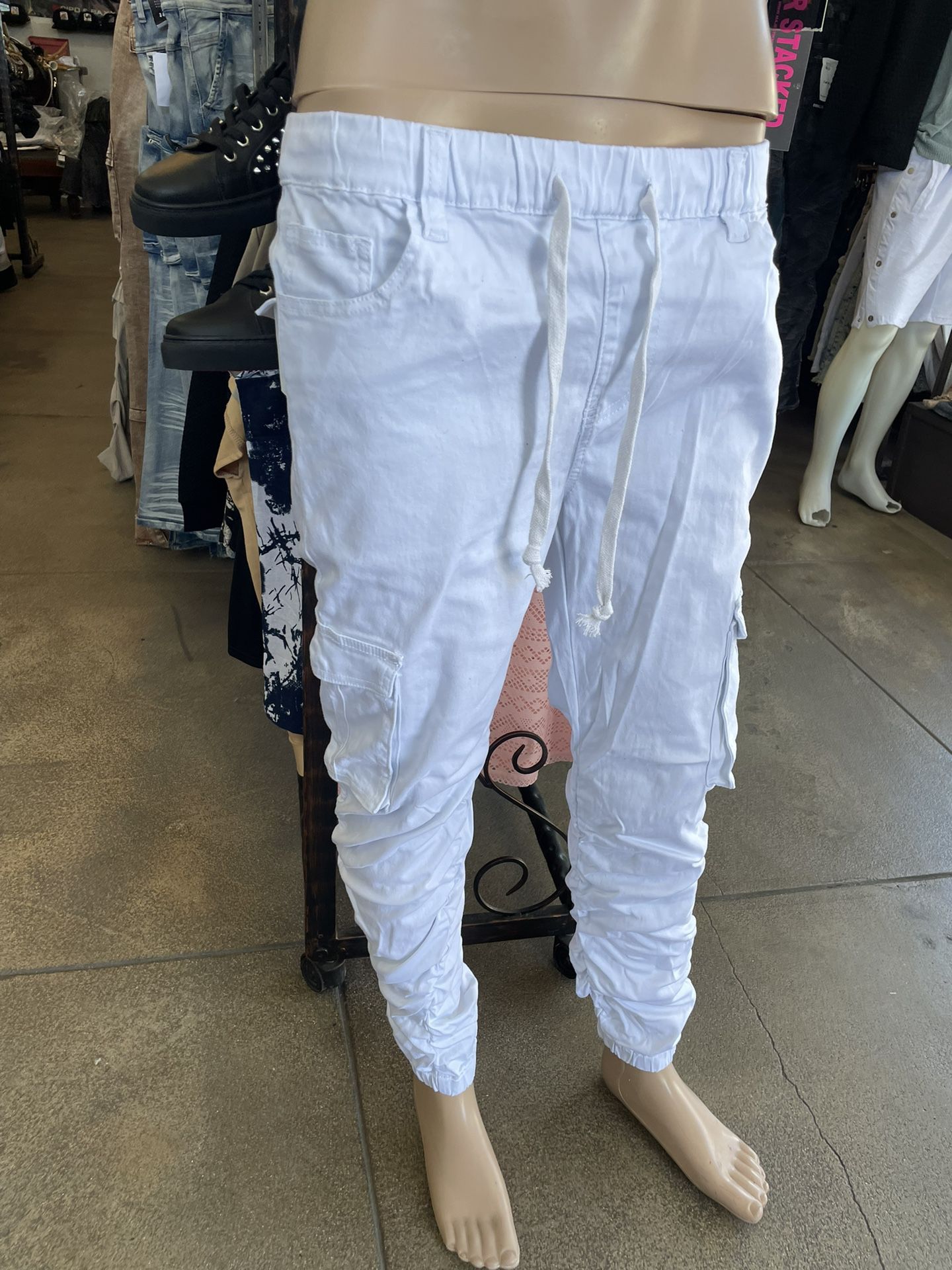 White Jogger Pants Sizes Small To XXL 