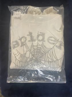 White Rhinestone Spider Web Graphic Hoodie – Streetwear Drip – Clean & Stylish