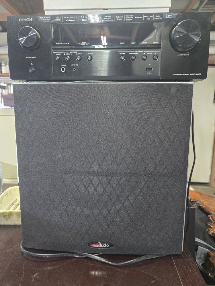 Denon Receiver & Polk Audio Subwoofer