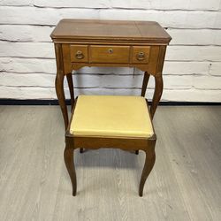 Vintage 1940's 50's Sewing Table & Stool Or Vanity