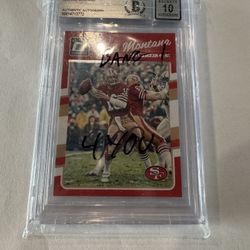 2016 Donruss #262 Joe Montana Beckett 10 Autographed Card