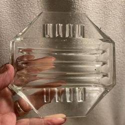 Vtg Art Deco Glass Ash Tray. Great For Art Projects To Hold Your Paint Brush