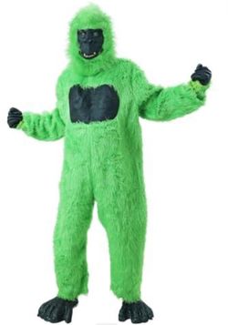 Deluxe Gorilla Costume with Feet, UV Black Light Reactive, Adult One Size Includes: mask, jumpsuit, hands, feet Size: Adult generic (one size fits mos