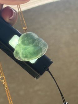 18Kt Solid Gold bail Grade A Jadeite pendant
