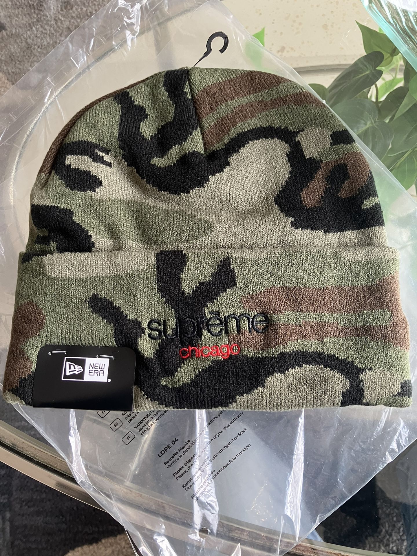 Supreme New Era Chicago Store Camo Beanie