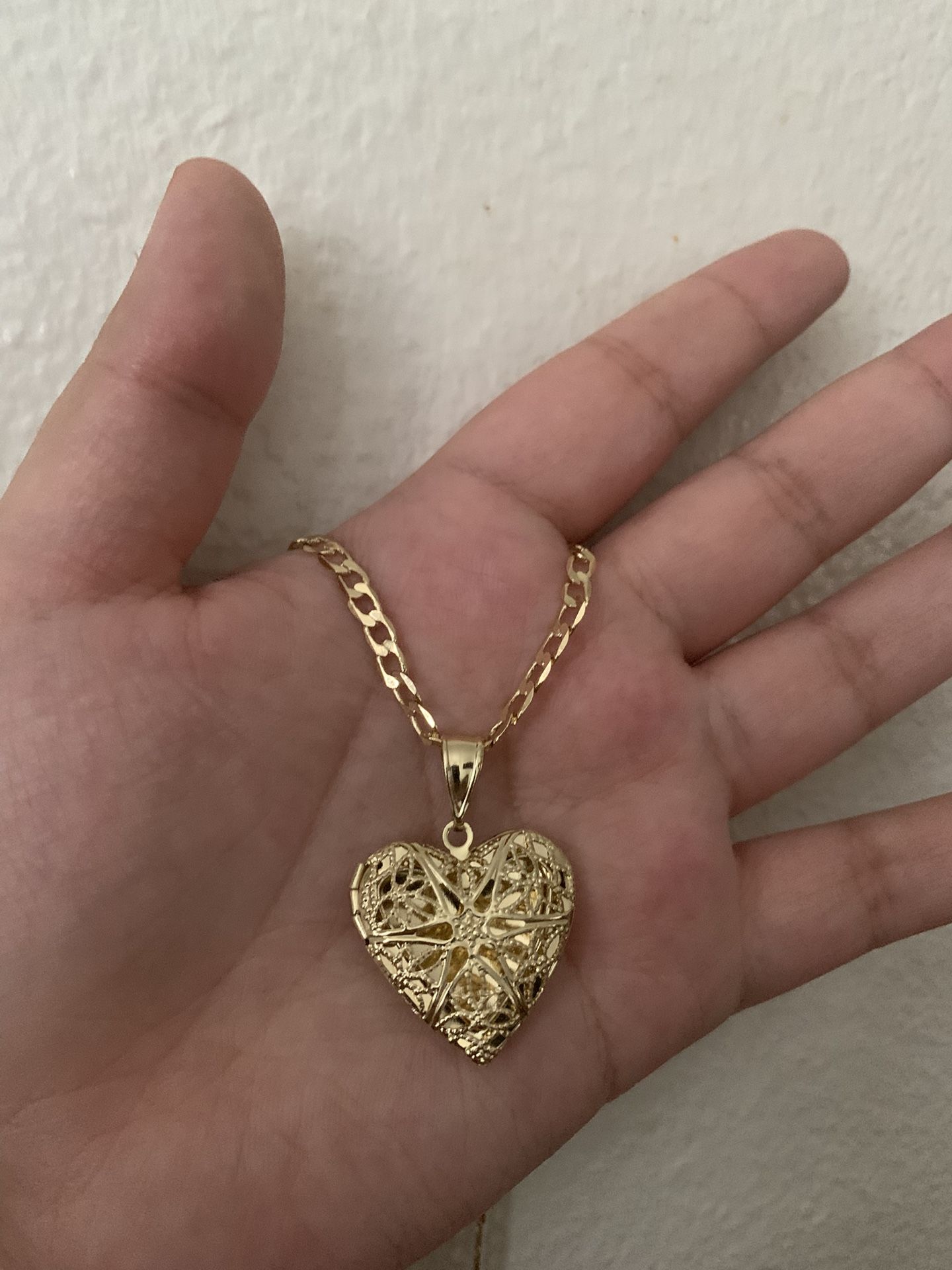 Gold Dipped Locket Heart Necklace