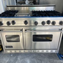 Viking Professional 48” Slide In Gas Range In Stainless Steel Used 