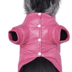 LESYPET Winter Warm Dog Coat Waterproof Padded Warm Hooded Jacket For Puppy Small Dogs