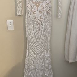 White Sequence Dress