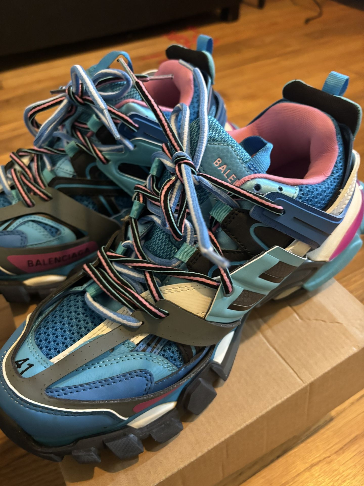 Mens Balenciaga Track Runners Blue