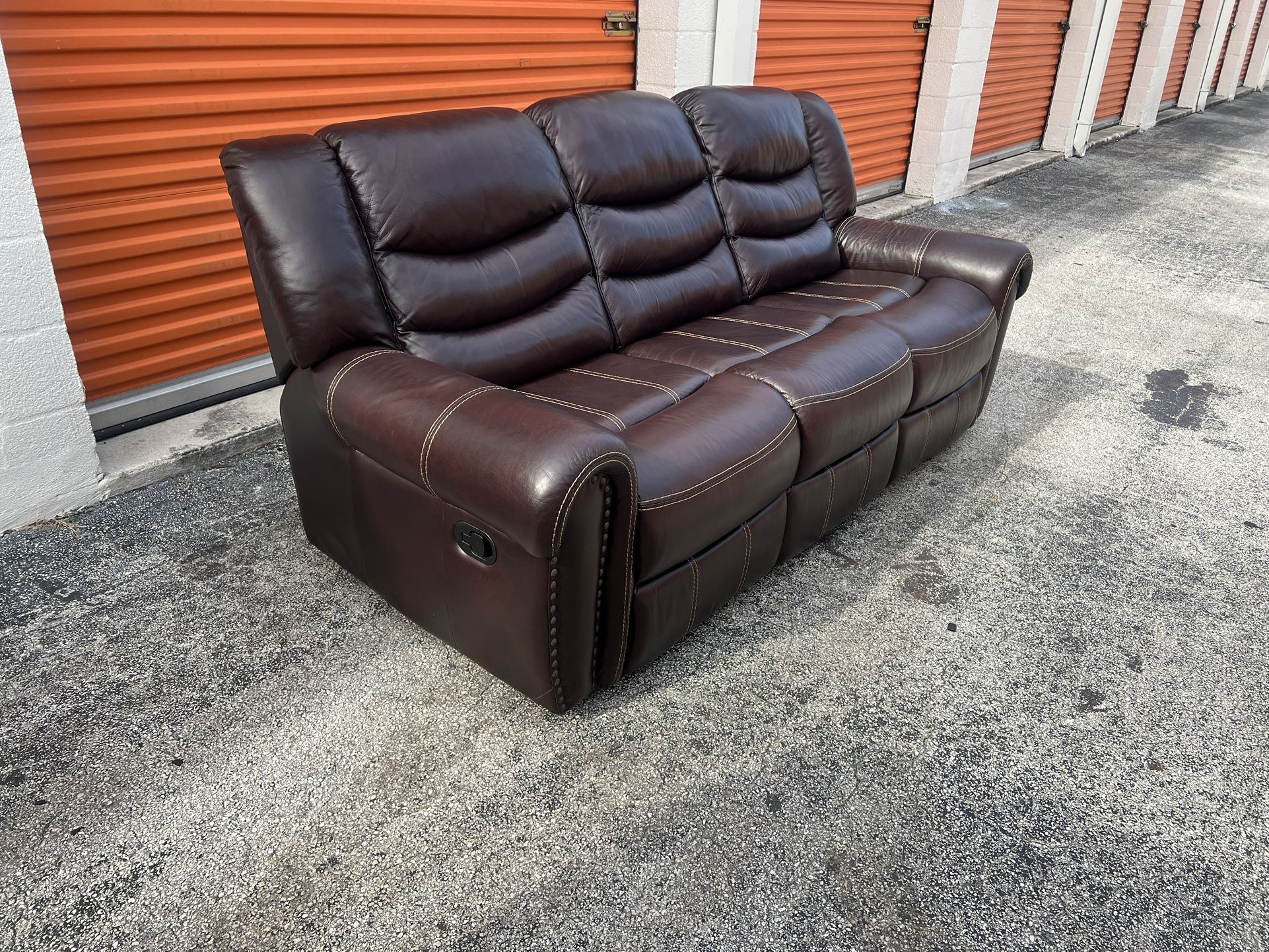 Brown Leather Recliner Sofa
