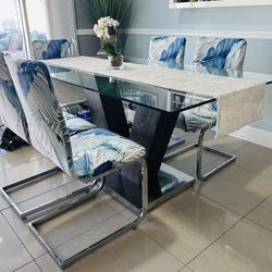 Dining table and chairs 