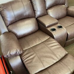 Recliner sofa and loveseat set