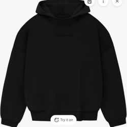 Essentials Fear Of God Stretch Limo Pullover Hoodie NWT Black Size XL