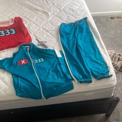 Squid Game Full Cloth Set With Vest Knife Squid Pants Squid Jacket And Mask