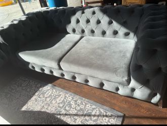 Velvet gray couches 2 pieces