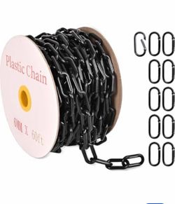 Black Plastic Chain 6mm x 60ft Spool