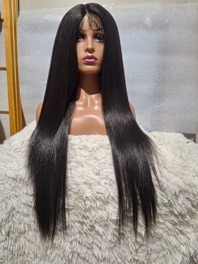 Human Hair Blend Lace Front Wig