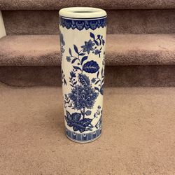Blue And White Flower Floral Vase