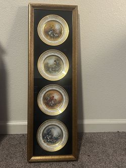 Patti Canaris Songbird Plate Collection – Framed Set of 4