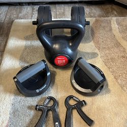 Home Gym Fitness Set Kettlebell Ab Roller Push Up Handles