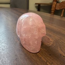Rose Quartz Crystal Skull