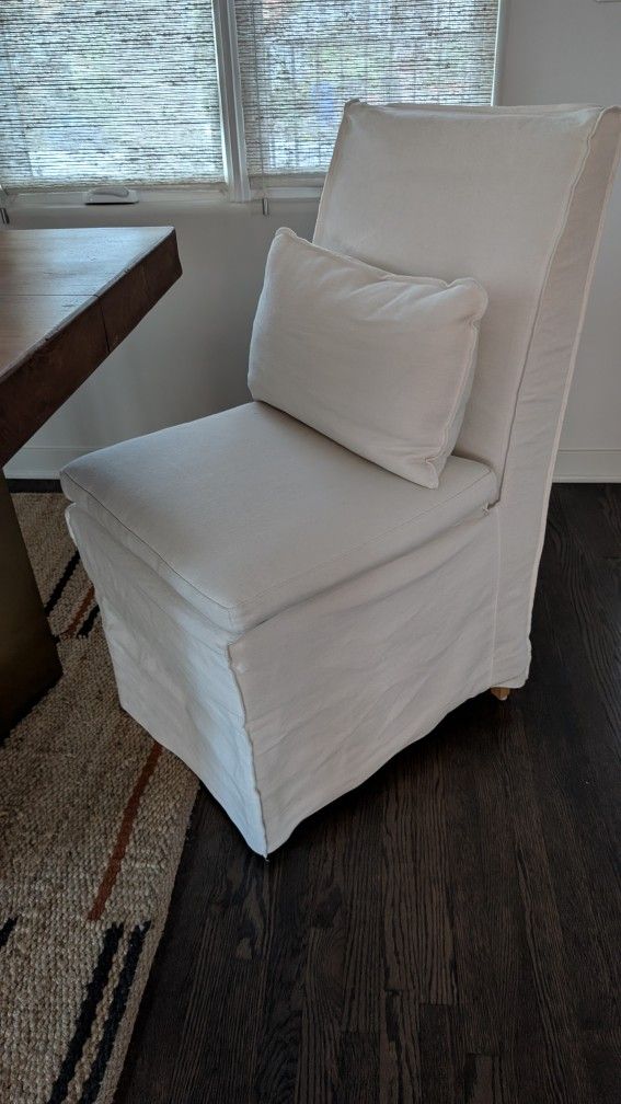 Belgian Linen Slipcover Fabric Dining Chair, Restoration Hardware